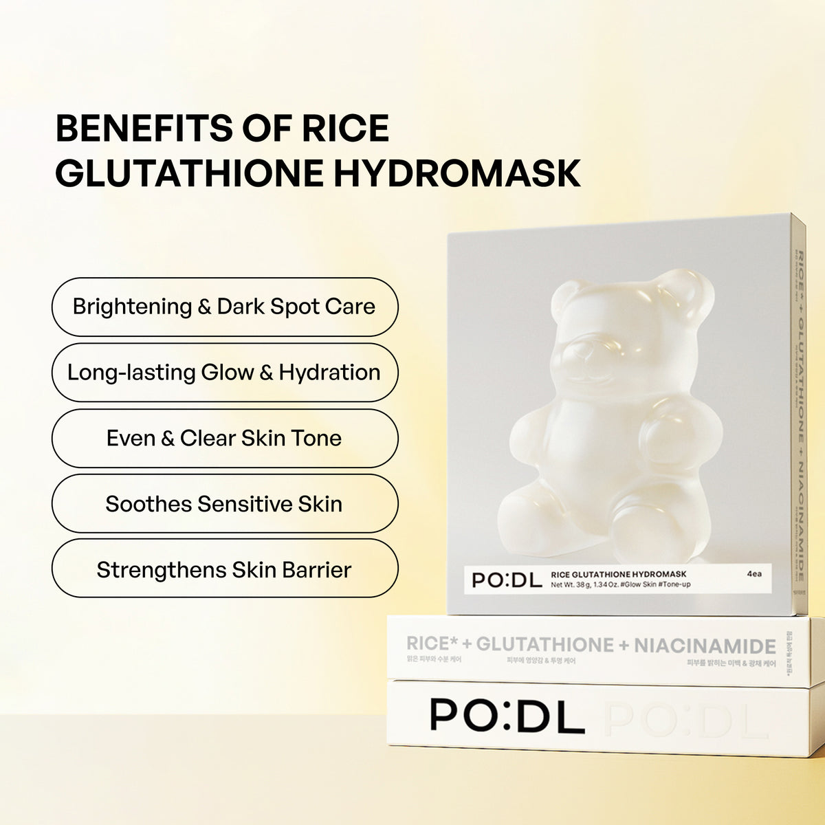 Rice Glutathione Hydromask 38g x 4P